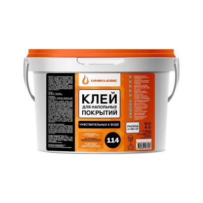 Клей для натуральных и чувствительных к воде напольных покрытий UNIKLEBE 114 14 кг