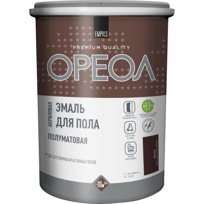 Акриловая эмаль для пола Ореол (полуматовая; венге; 0.9 кг)