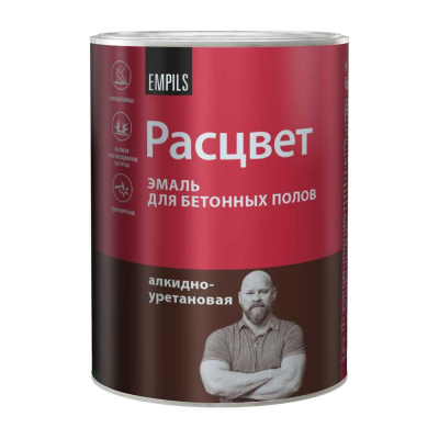 Эмаль для бетонных полов Расцвет серая, 0.9 кг
