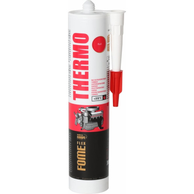 Силиконовый высокотемпературный герметик FOME FLEX Thermo (красный; 315 градусов; 300 мл)
