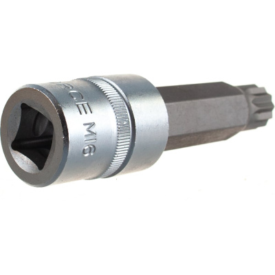 Головка-бита Spline с отверстием М16, 1/2", 100 мм FORCE
