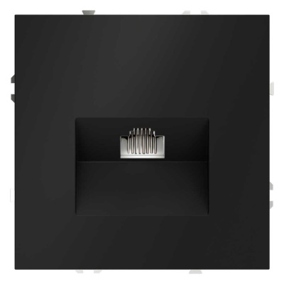 Розетка компьютерная встраиваемая Voltum S70 RJ45 кат.6, черный матовый