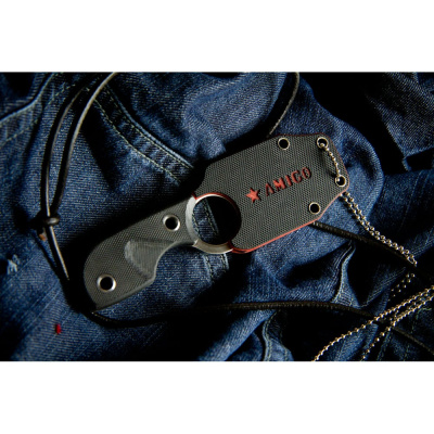 Туристический нож Kizlyar Supreme Amigo X сталь D2, Satin, рукоять из черного G10