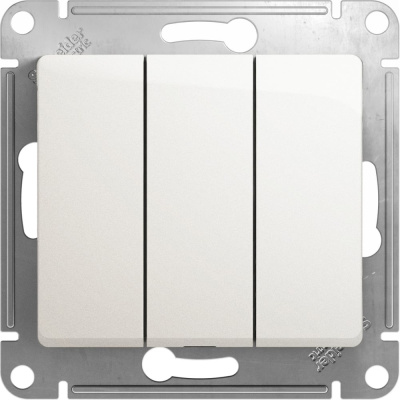 3-клавишный выключатель Systeme Electric Glossa Перламутр сх.3, 10AX SE