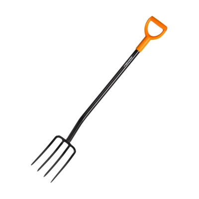 Стальные вилы Fiskars, новой серии Solid получили оптимизированную форму штыков для удобной работы и рациональной