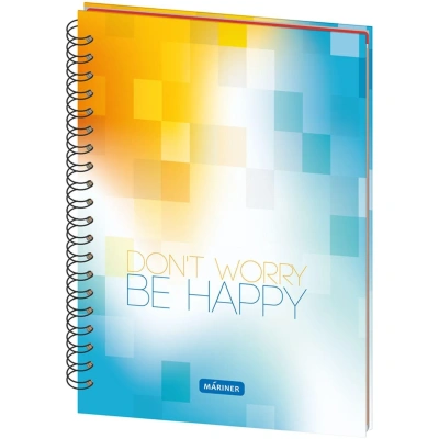 Бизнес-тетрадь Be Happy А4, 120л, 200х274, 3 разд, клетка, 0002-04