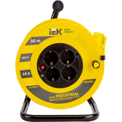 Удлинитель на катушке с термозащитой 4х30м УК30 3х1.0 IEK Industrial