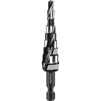 Cверло ступенчатое STAYER Pro-Max 4-12мм, 9 ступеней, винтовая спираль