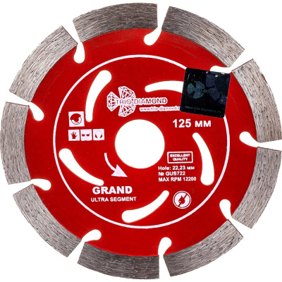 Сегментный отрезной алмазный диск TRIO-DIAMOND Grand hot press GUS722