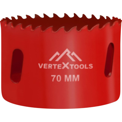 Коронка биметаллическая по металлу 70 мм vertextools