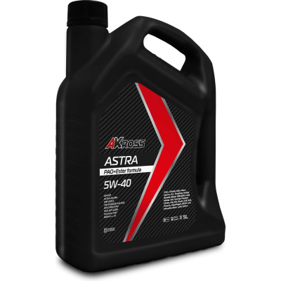 Масло моторное синтетическое AKross 5W-40, API SP, ACEA А3/В4, PAO+Ester, 5л