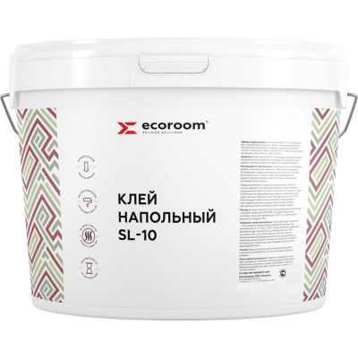 Напольный клей ECOROOM SL-10 10 кг E-Клей-426/10 - высококачественный однокомпонентный клей на основе акрилатной