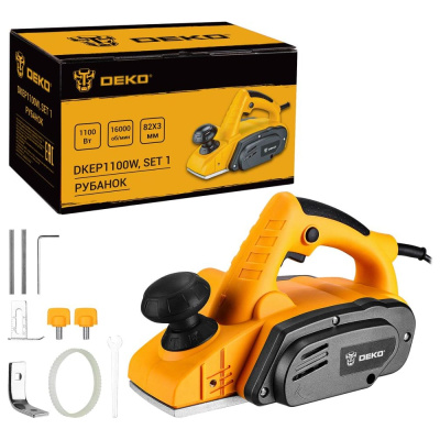 Рубанок DEKO DKEP1100W SET1, 1100Вт, 82 мм 083-1074