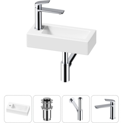 Комплект Wellsee 4 в 1 Lavinia Boho Bathroom Sink накладная/подвесная раковина 37x18 см