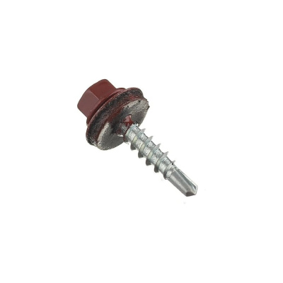 Кровельный саморез Rizzel 4,8x19 RAL 3009 сверло №2, 400 шт