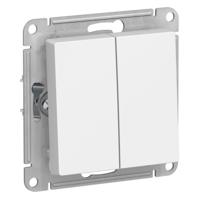 Выключатель 2-клавишный Systeme Electric Atlasdesign лотос сх.5, 10ах, механизм