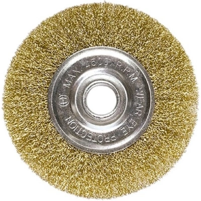 Корщетка для УШМ MATRIX d125х22мм, радиальная, латунная, витая (74656)