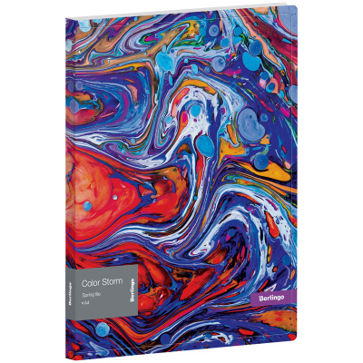 Папка с пружинным скоросшивателем Berlingo "Color Storm" А4, 17мм, 600мкм, с внутр. карманом, с рисунко