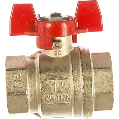 Шаровой кран RuB, 1" DN25 PN40, ВР-ВР, серия MILANO (S.90), бабочка