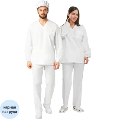 Костюм универсальный (куртка, бр) у05 ДР бел 124-132/182-188