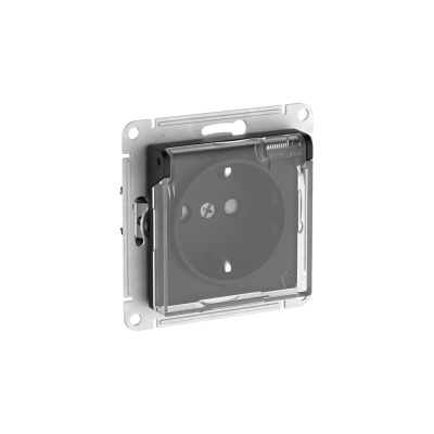 Розетка Systeme Electric ATLASDESIGN AQUA с заземлением со шторками с прозрачной крышкой, 16А, IP44, мех.