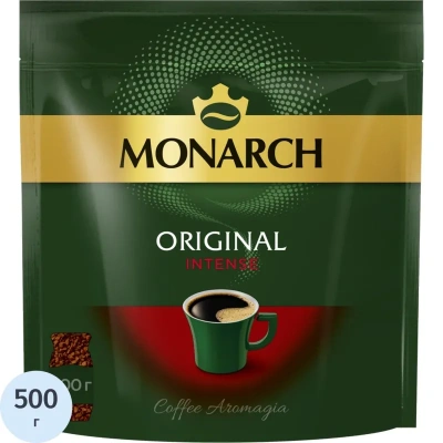 Кофе растворимый Monarch Ориджинал интенс натуральный сублим, пакет 500г