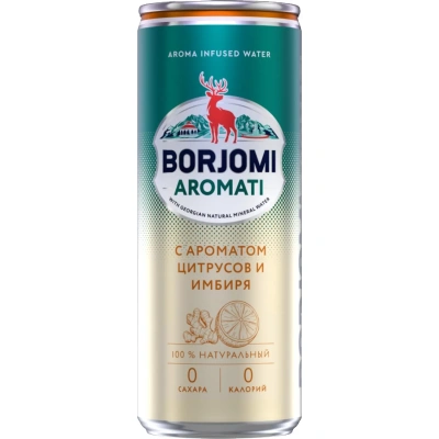 Напиток Боржоми Flavored Water Цитрус-Имбирь без сахара, газ ж/б, 0,33л