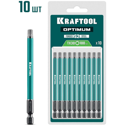 Бита KRAFTOOL Optimum TX 30, 100 мм, 10 шт