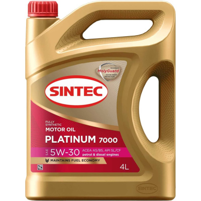 Моторное синтетическое масло Sintec PLATINUM SAE 5W-30 API SL, ACEA A5/B5