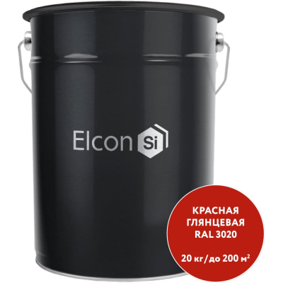 Грунт-эмаль 3 в 1 Elcon глянцевая красная RAL 3020
