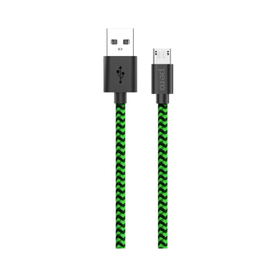 Дата-кабель PERO DC-04 micro-USB, 2А, 2м, Green-black PRDC-04MU2MGB