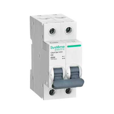 Автоматический выключатель серии City9 Set Systeme Electric; 2-полюсный; номинальный ток 4 А; характеристика C; Icn = 6