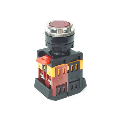 Кнопка HLT ABLFS-22 с подсветкой, NO+NC, 230В, IP40, красный, 10штук/упаковка
