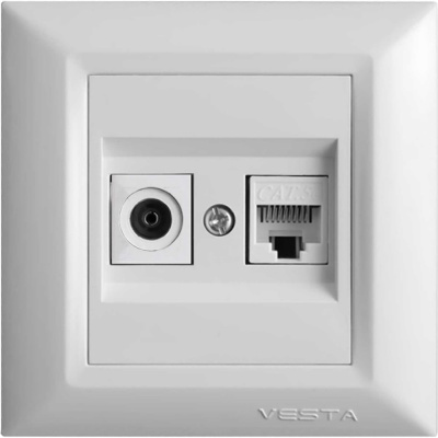 Двойная розетка LAN + TV Metronex Electric Рим для сетевого кабеля