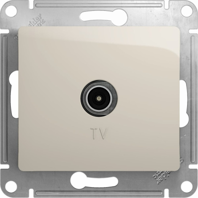 TV розетка Systeme Electric Glossa Молочная проходная 4DB SE