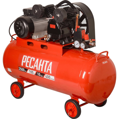Компрессор Ресанта КП-100/400Р мощностью 2500 Вт