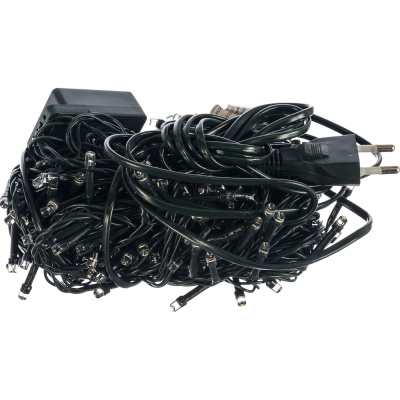 Гирлянда FERON 230V 200 LED 3300K, 12W, с контроллером, IP20, шнур 1.5м