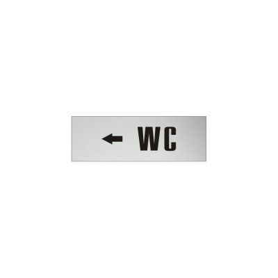Информационная табличка на дверь GRM прямоугольная «WC стрелка влево» д81 300x100 мм 218000115-81