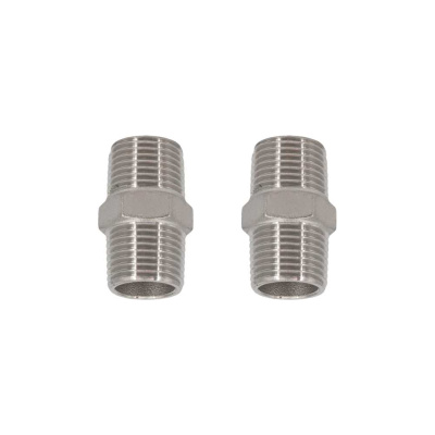 Ниппель резьбовой нержавеющий NEWKEY AISI316 DN15 (1/2), (CF8M), PN16, набор 2 шт