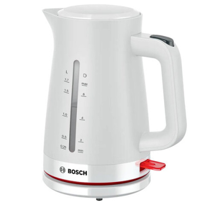 Чайник BOSCH TWK3M121, 1,7 л, 2400 Вт, закрытый нагревательный элемент, пластик, белый