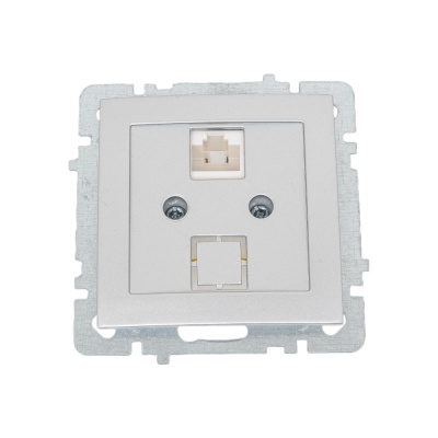 Механизм розетки NILSON 1СП комп серебро Touran/Alegra metallic