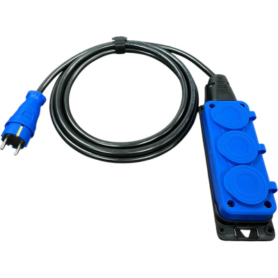 Удлинитель силовой iTOK тип SU серии iCONNECT COLOR с заземлением КГтп-ХЛ 3х2,5 мм 3 гнезда IP54 ГОСТ цвет синий 5 м