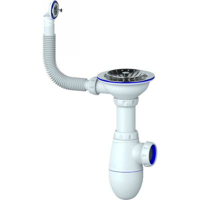 Сифон Unicorn B411 3 1/2х40 с круглым переливом винт, шток, ручка - латунь
