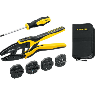 STAYER Professional SP-4M набор пресс-клещи, 4 матрицы, в сумке чехле