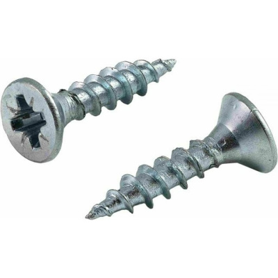 Универсальный саморез КВАДРА 3.5x12 белый, потайная голова, цинк, кор