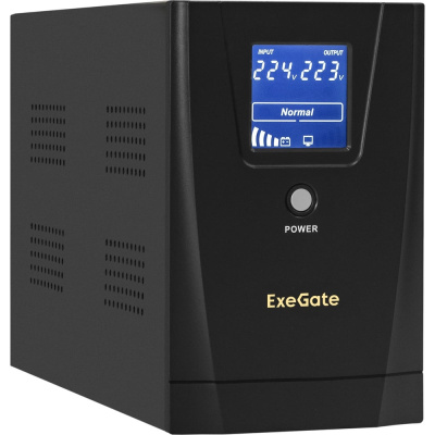 Источник бесперебойного питания ExeGate SpecialPro Smart LLB-2000.LCD.AVR.1SH.2C13.RJ.USB 2000VA/1200W, 1Sch/2C13