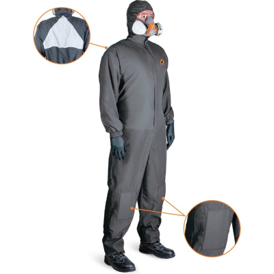 Малярный многоразовый комбинезон с наколенниками Jeta Safety Paint-Expert серый, JPC-155-XXL