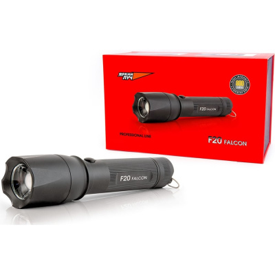 Фонарь ЯРКИЙ ЛУЧ F20 Falcon CREE XP-L HI 800лм, 3 режима, аккум