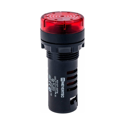 Звонок MEYERTEC с подсветкой, 80дБ, красный 24V AC/ DC