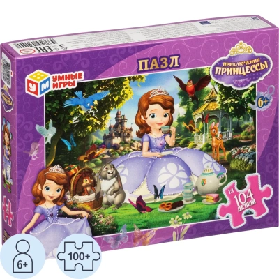 Пазл puzzle 104 детали Приключения Принцессы, 4660254451490